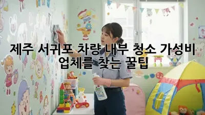 제주 서귀포 차량 내부 청소 ✨가성비 업체를 찾는 꿀팁!